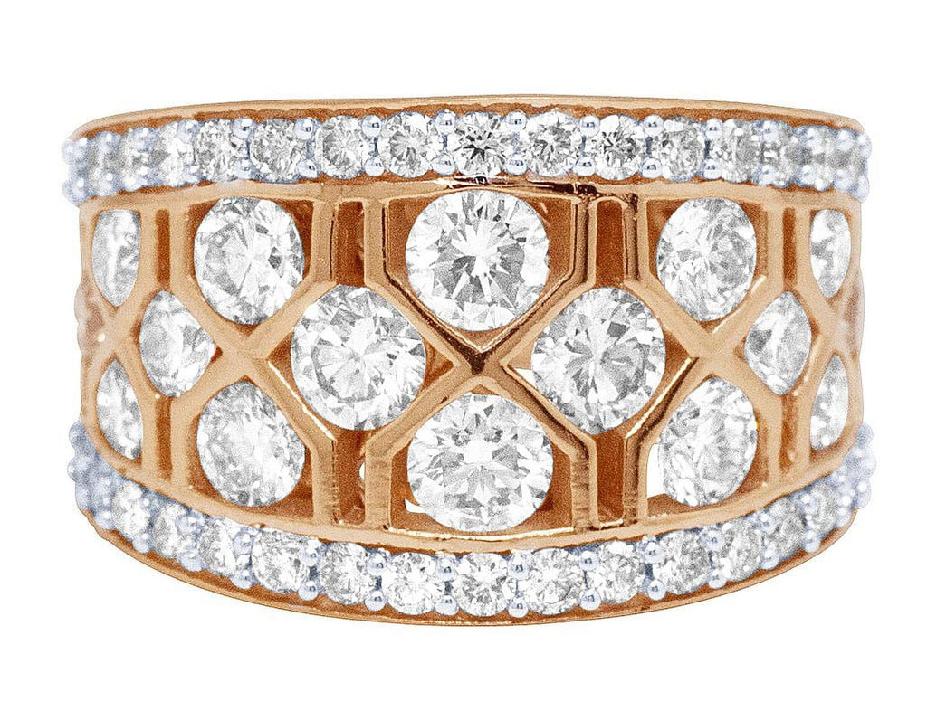 Geometric Mesh Diamond Band Ring F523918