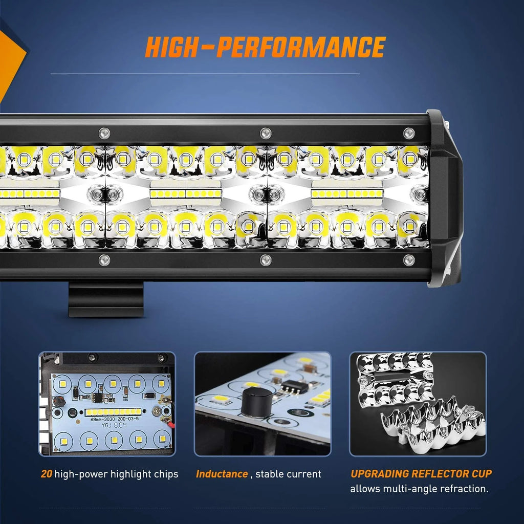 26Inch 540W Triple Row Bar 50000LM Flood Spot Combo Beam LED Off Road Lights Y165
