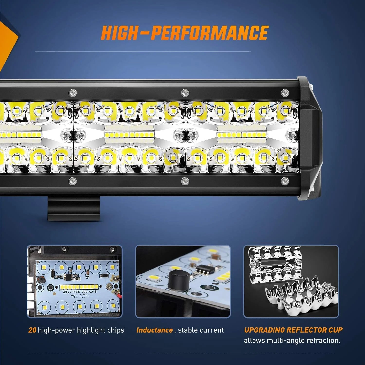 26Inch 540W Triple Row Bar 50000LM Flood Spot Combo Beam LED Off Road Lights Y165