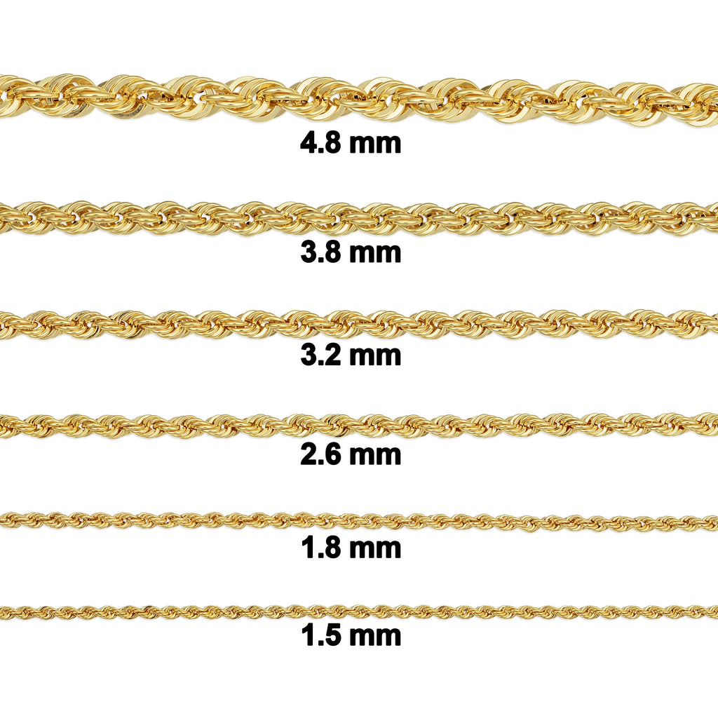 10k Yellow Gold Rope Chain Necklace G946846