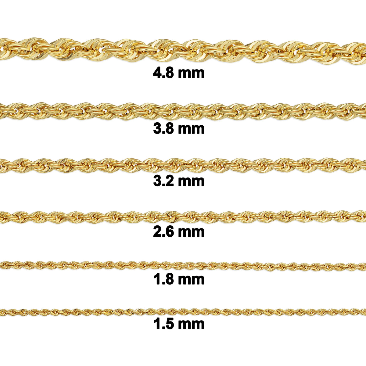 10k Yellow Gold Rope Chain Necklace G946846