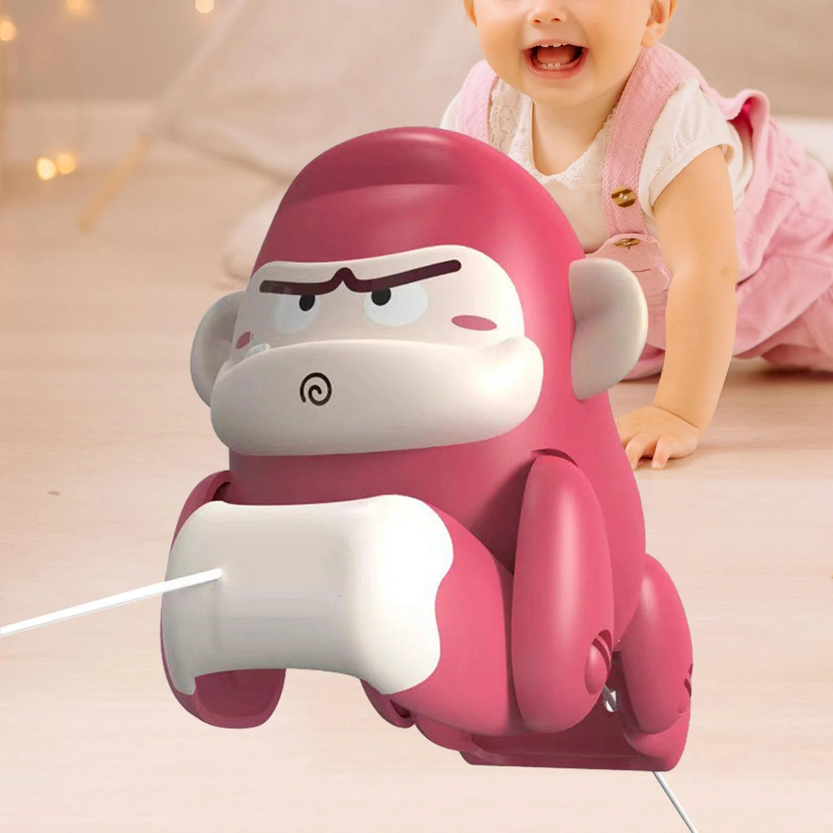 Rose Red Pull Along Gorilla Toy U22694