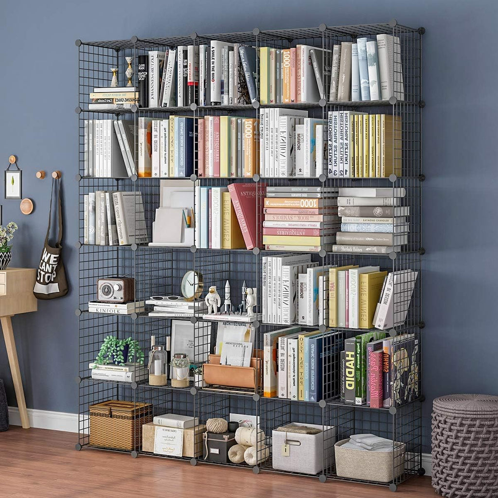 14x14 Wire Cube Storage, 25-Cube Modular Shelving Unit T628
