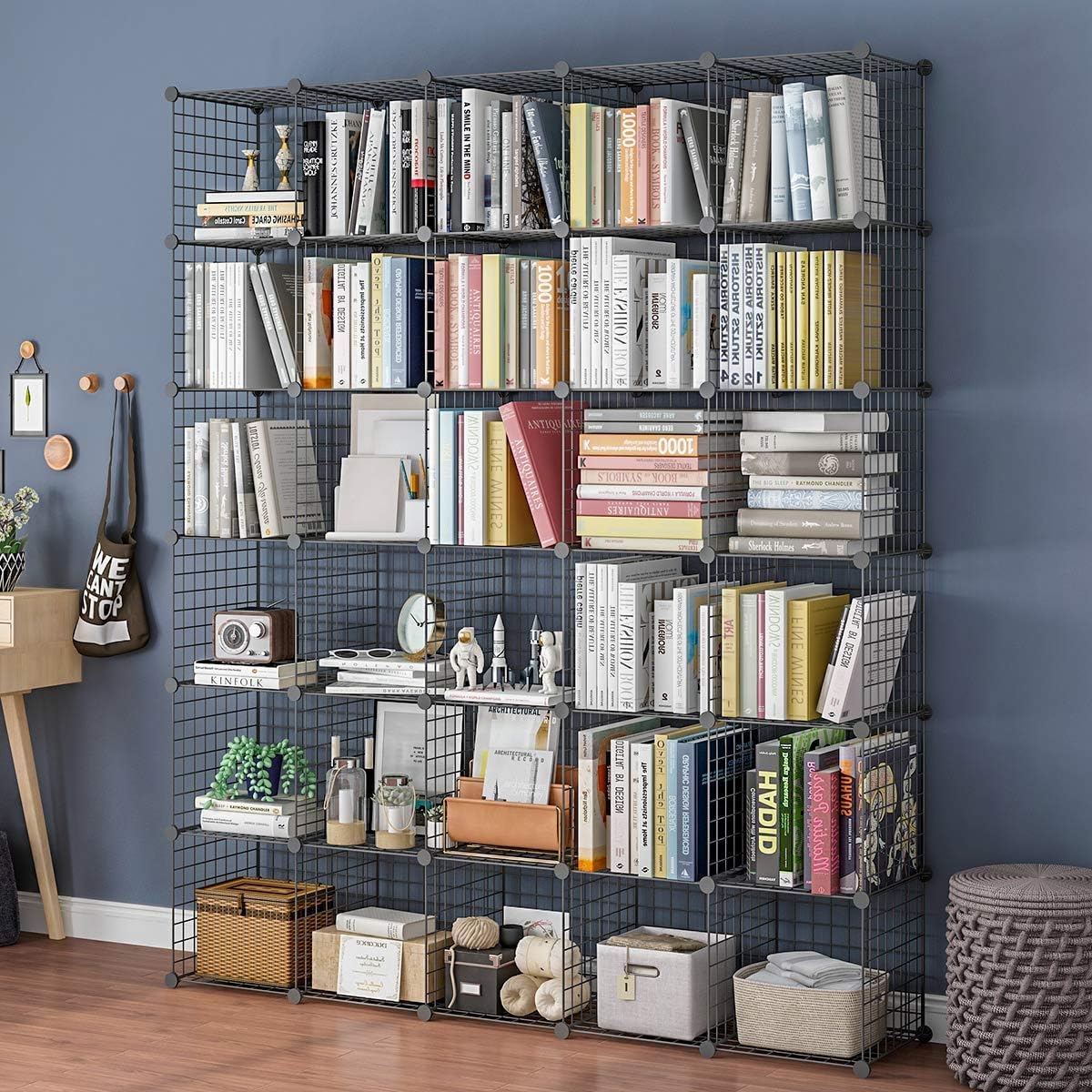 14x14 Wire Cube Storage, 25-Cube Modular Shelving Unit T628