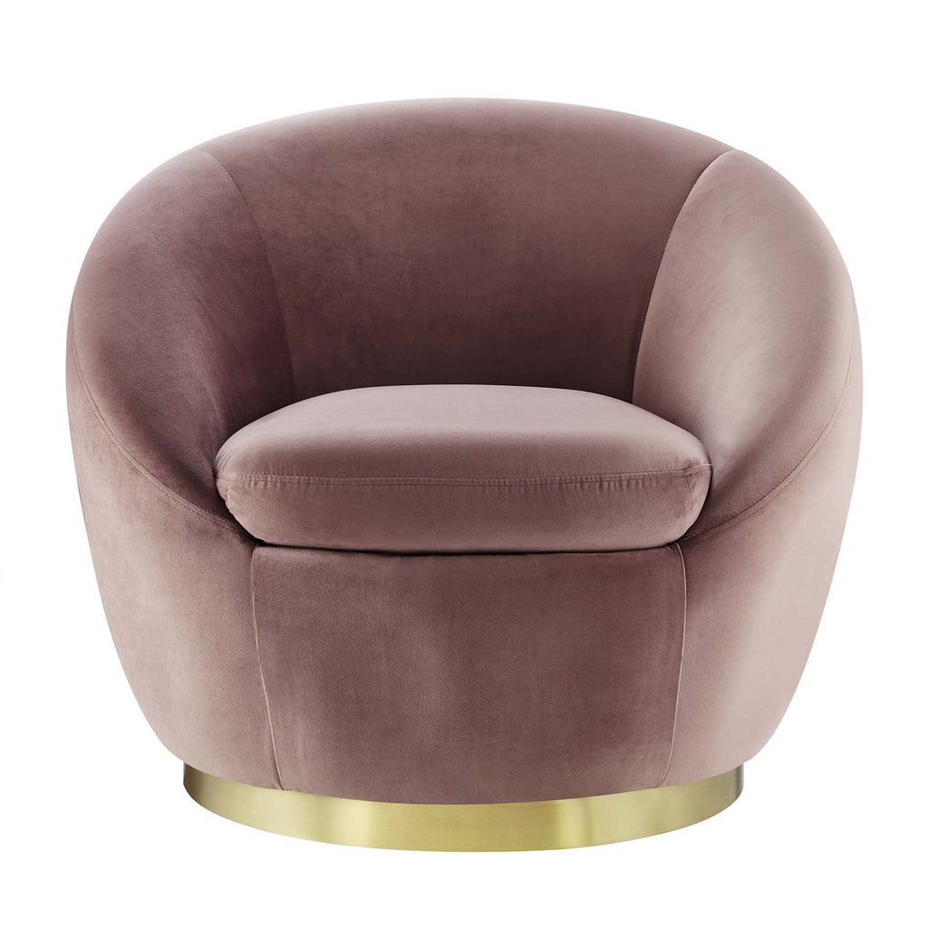 Pink Gold Velvet Swivel Accent Chair O97182
