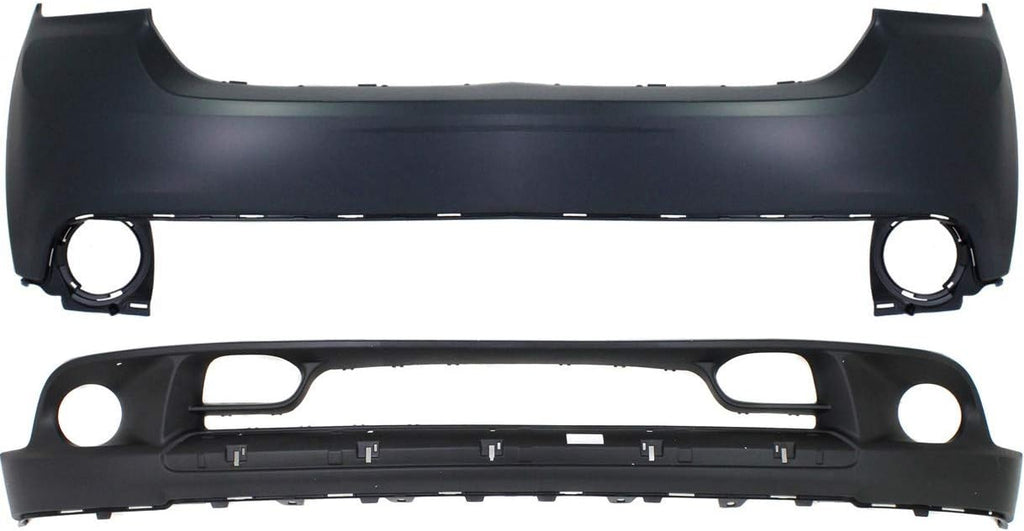 Front Bumper Cover Set of 2 Primed Plastic with Fog Light Holes M798136