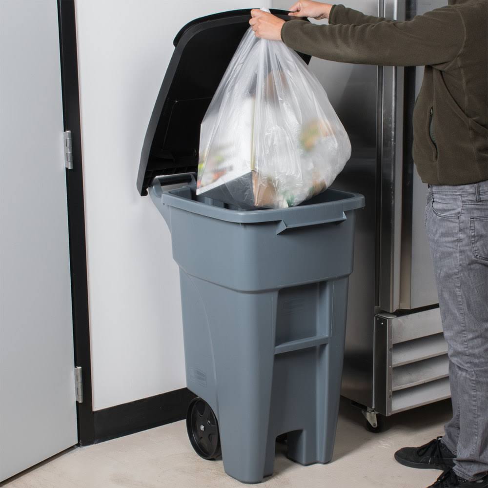 32 Gallon Gray Rollout Trash Container with Lid G93072