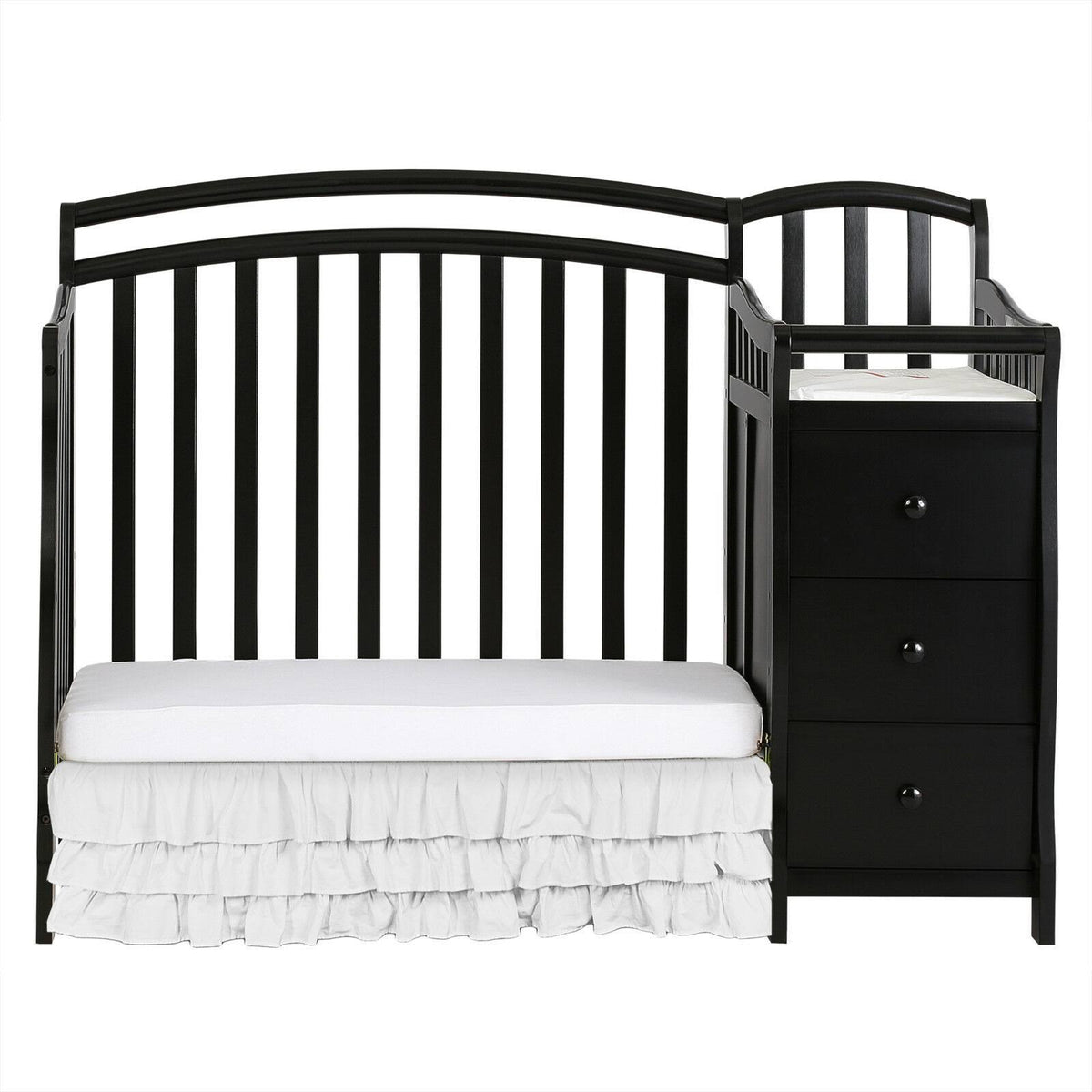 4-in-1 Mini Crib and Dressing Table Black K937