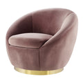 Pink Gold Velvet Swivel Accent Chair O97182