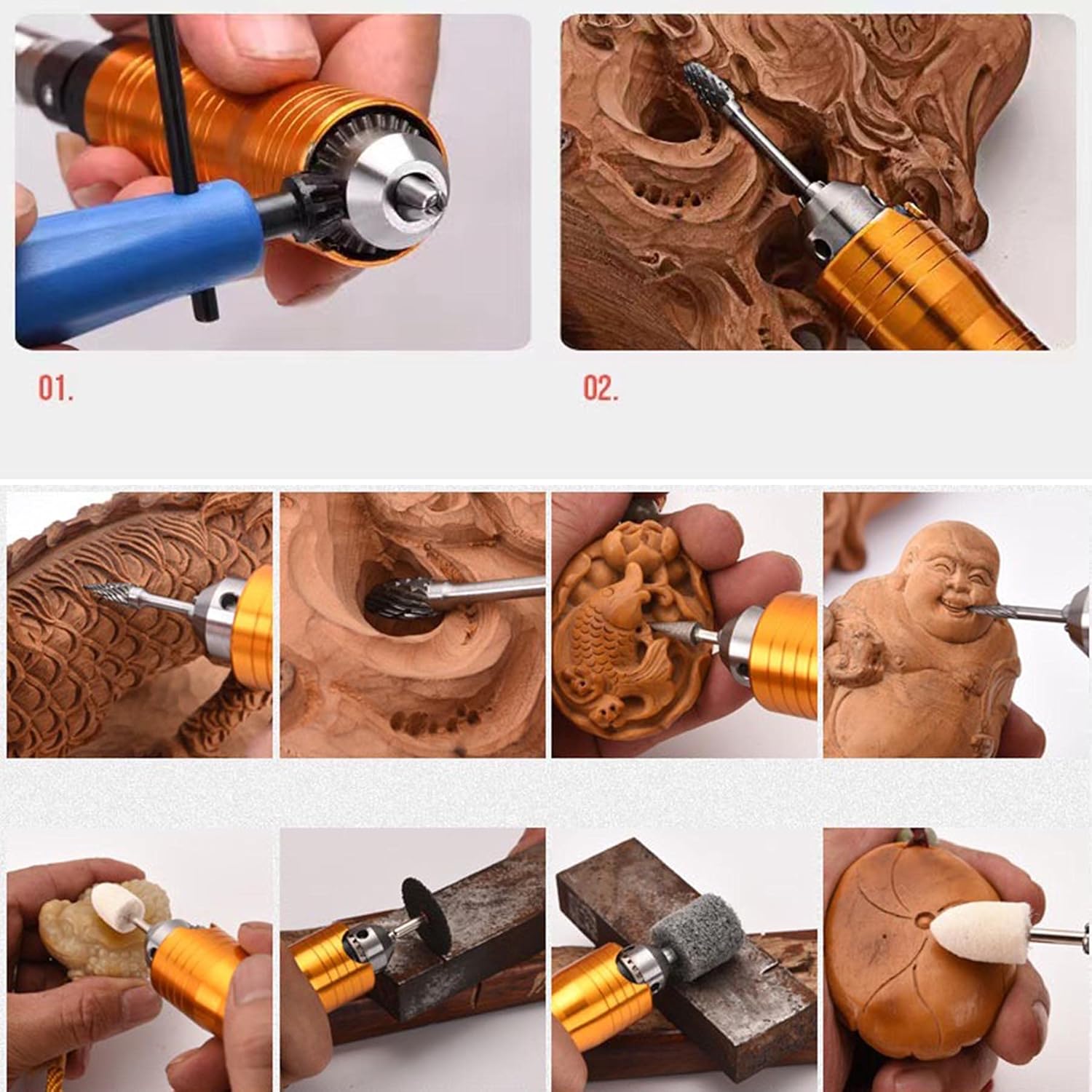 Flex Shaft Rotary Tool 780W 6.5MM Hanging Grinder Carver with Foot Pedal Control R435