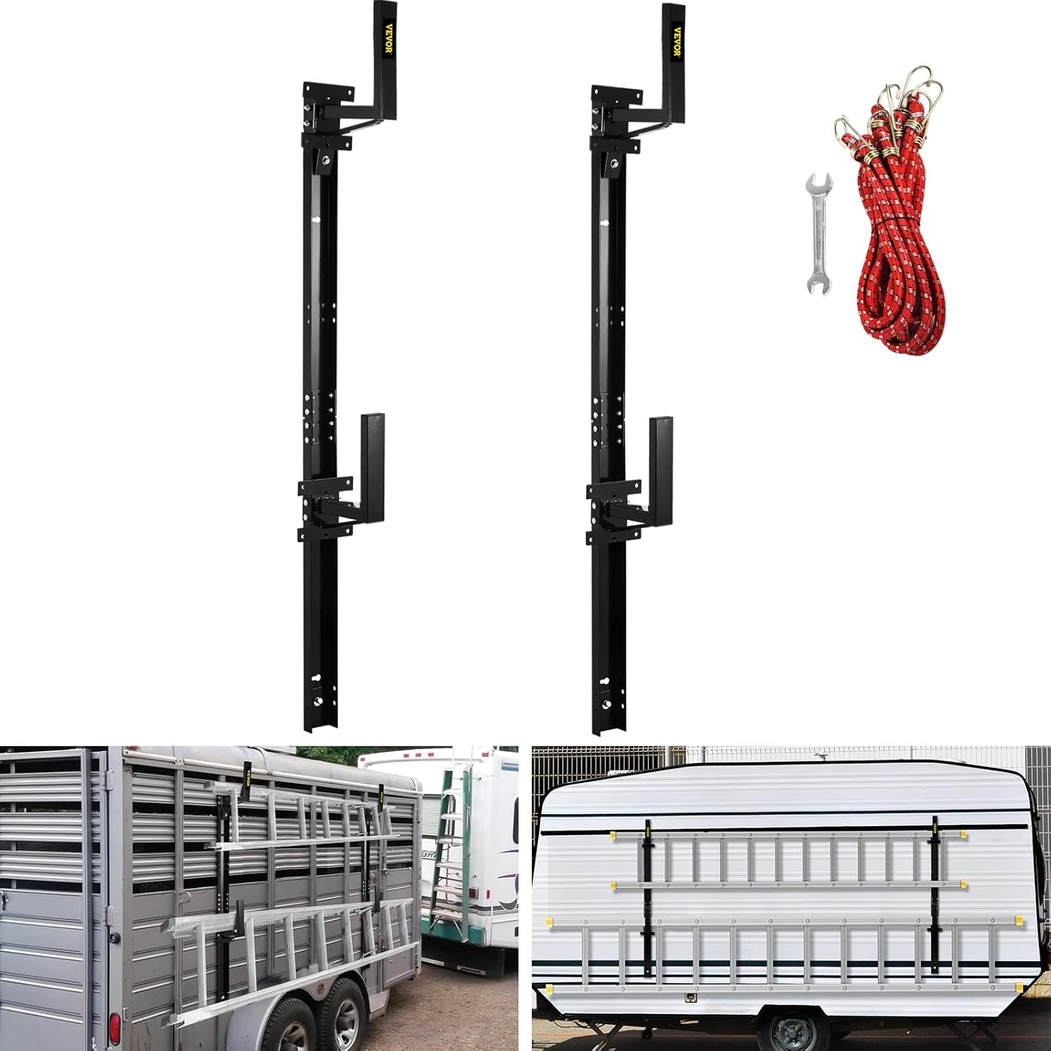 Black Steel Trailer Ladder Rack Z50764
