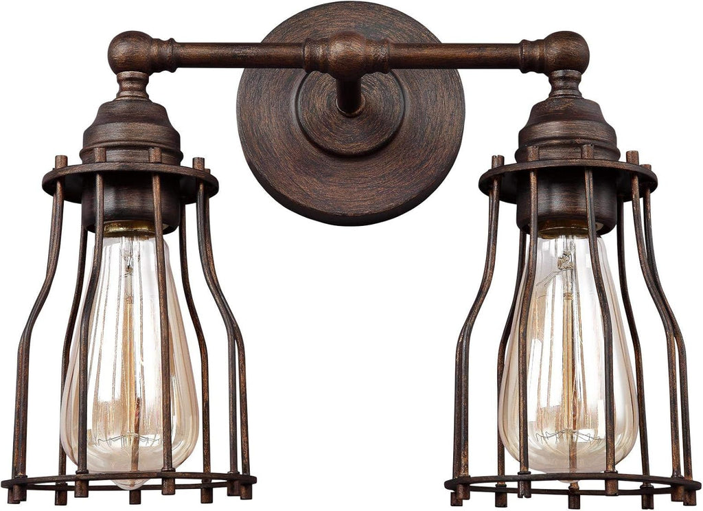 Bronze 2-Light Wall Vanity Bath Lighting S462