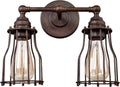 Bronze 2-Light Wall Vanity Bath Lighting S462