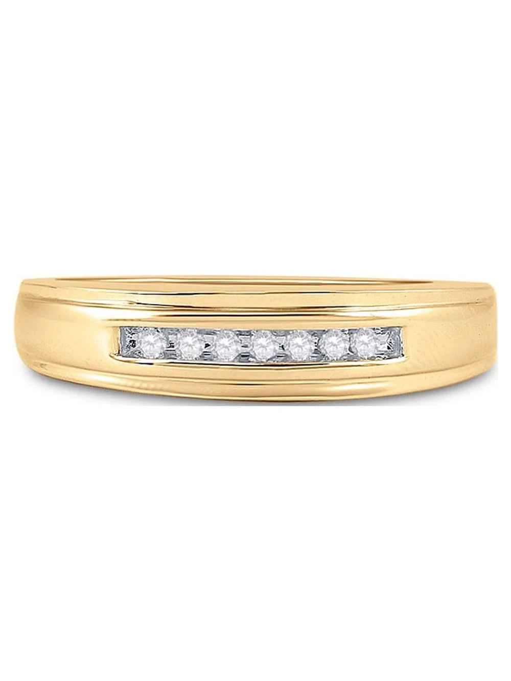 14kt Yellow Gold Mens Round Diamond Wedding Band Ring 1/12 Cttw Size 8 S6943