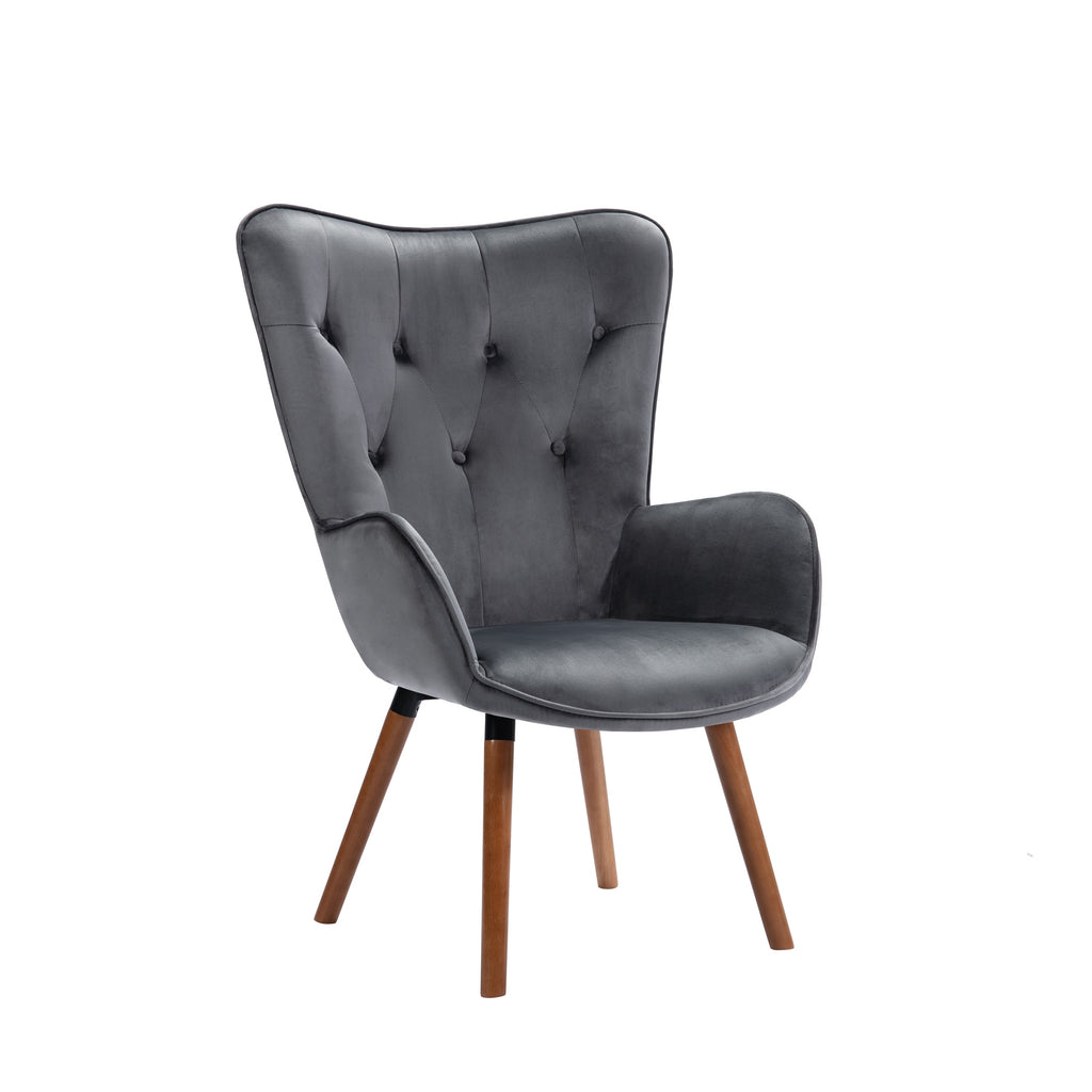 Velvet Pink Wingback Arm Chairs Q87595