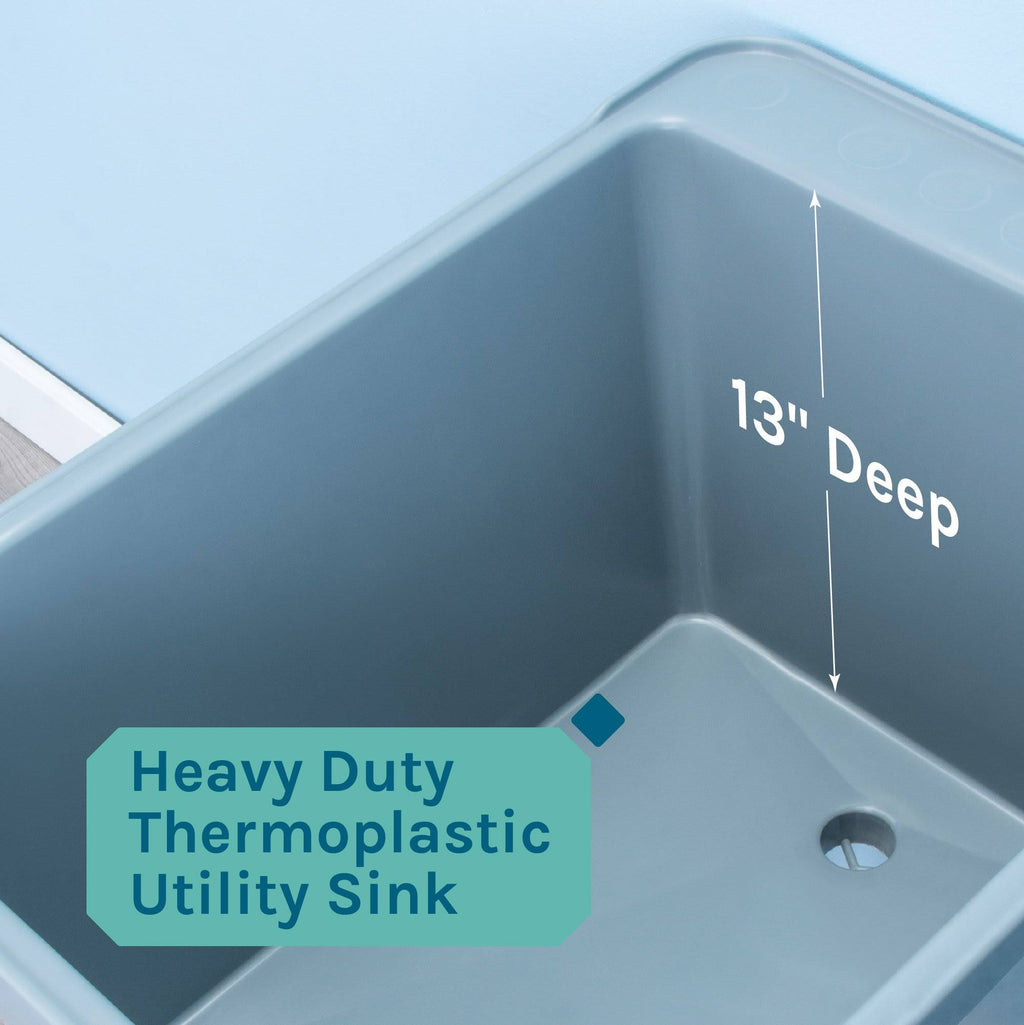Grey Utility Sink with Chrome Finish Faucet L30617