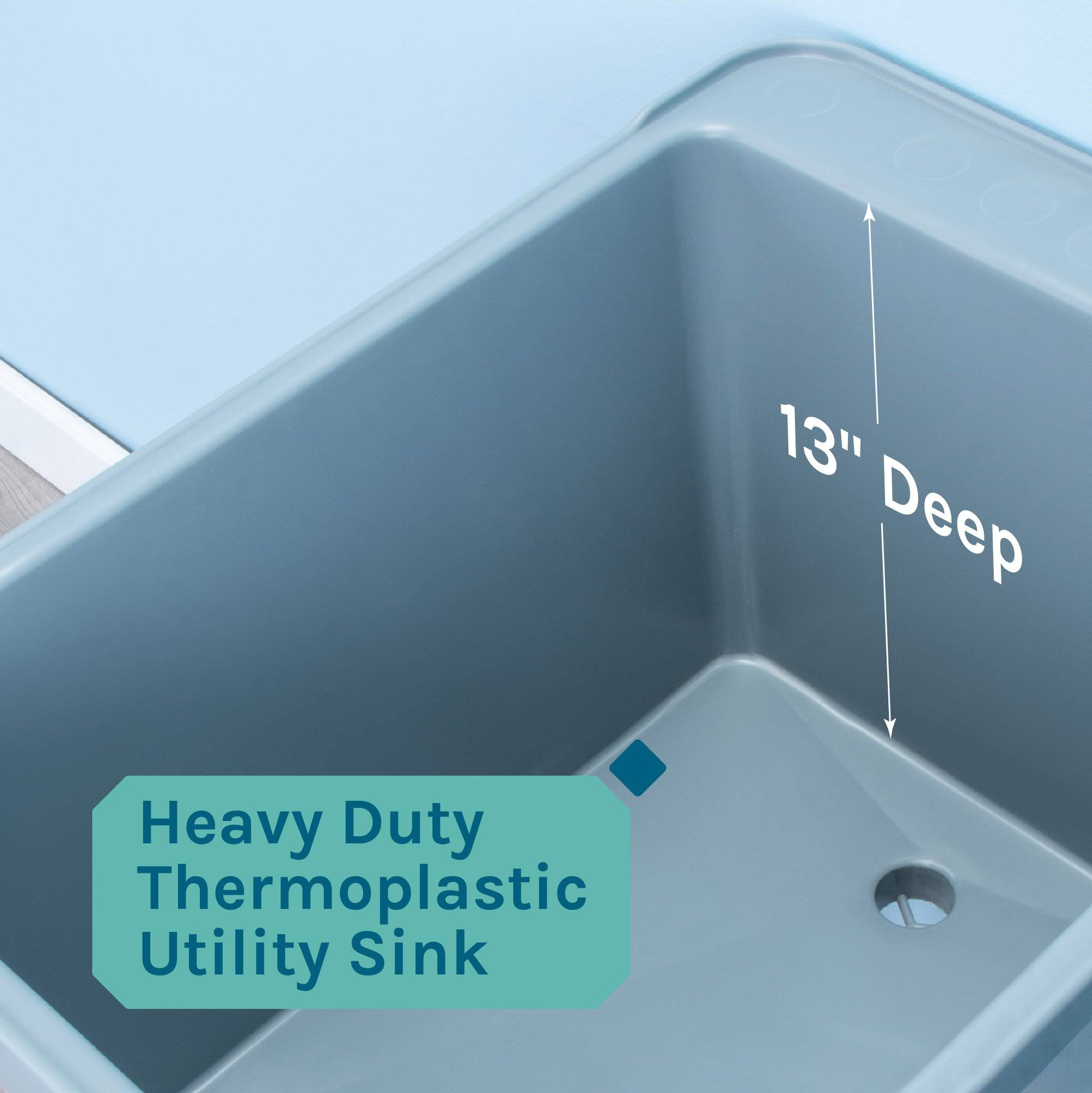 Grey Utility Sink with Chrome Finish Faucet L30617