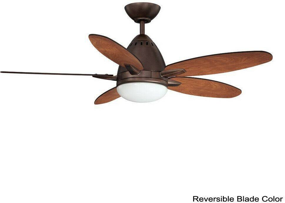Oil Brushed Bronze Ceiling Fan with Opal White Glass Light N67047
