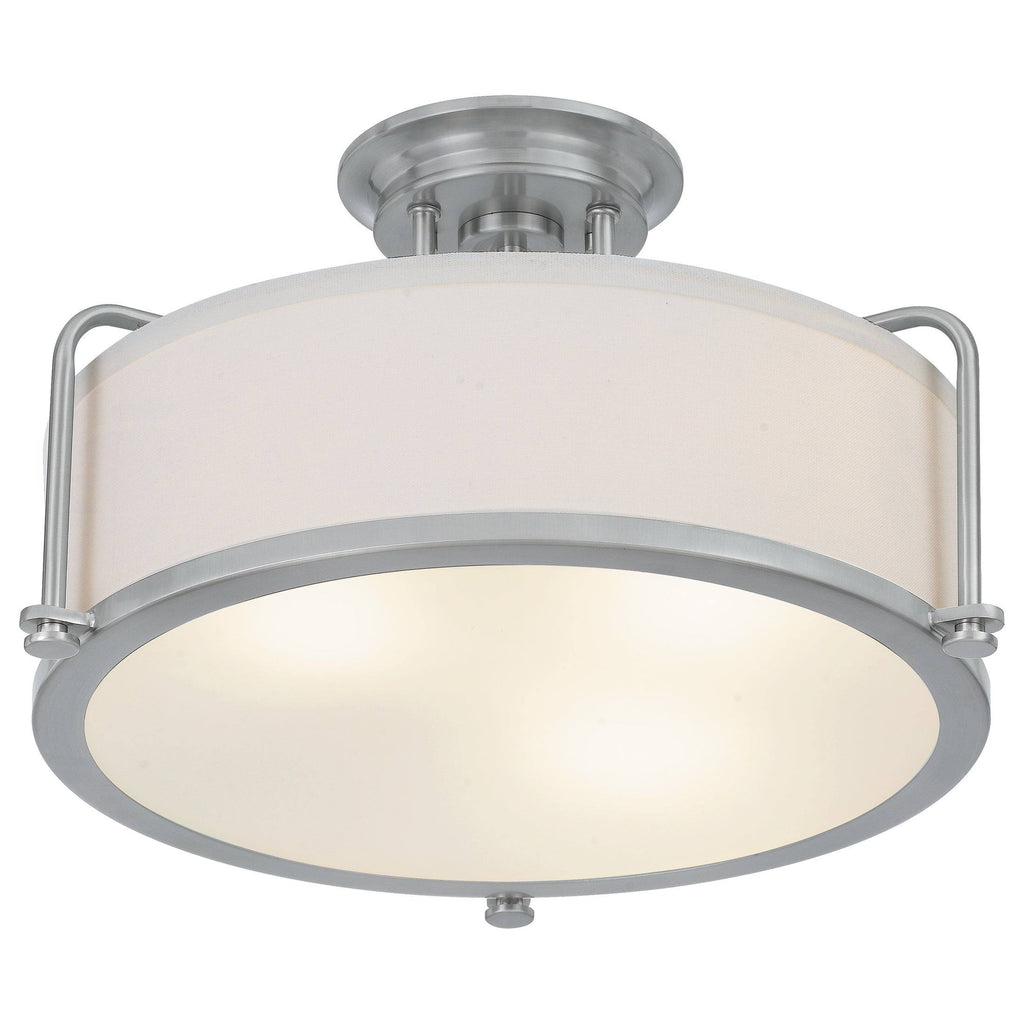 Brushed Nickel 3-Light Semi-Flush Mount E701
