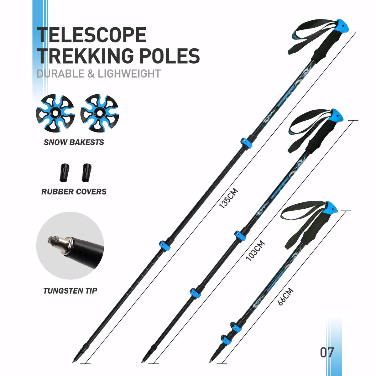 25 Inches Light Weight Snowshoes with Trekking Poles H668