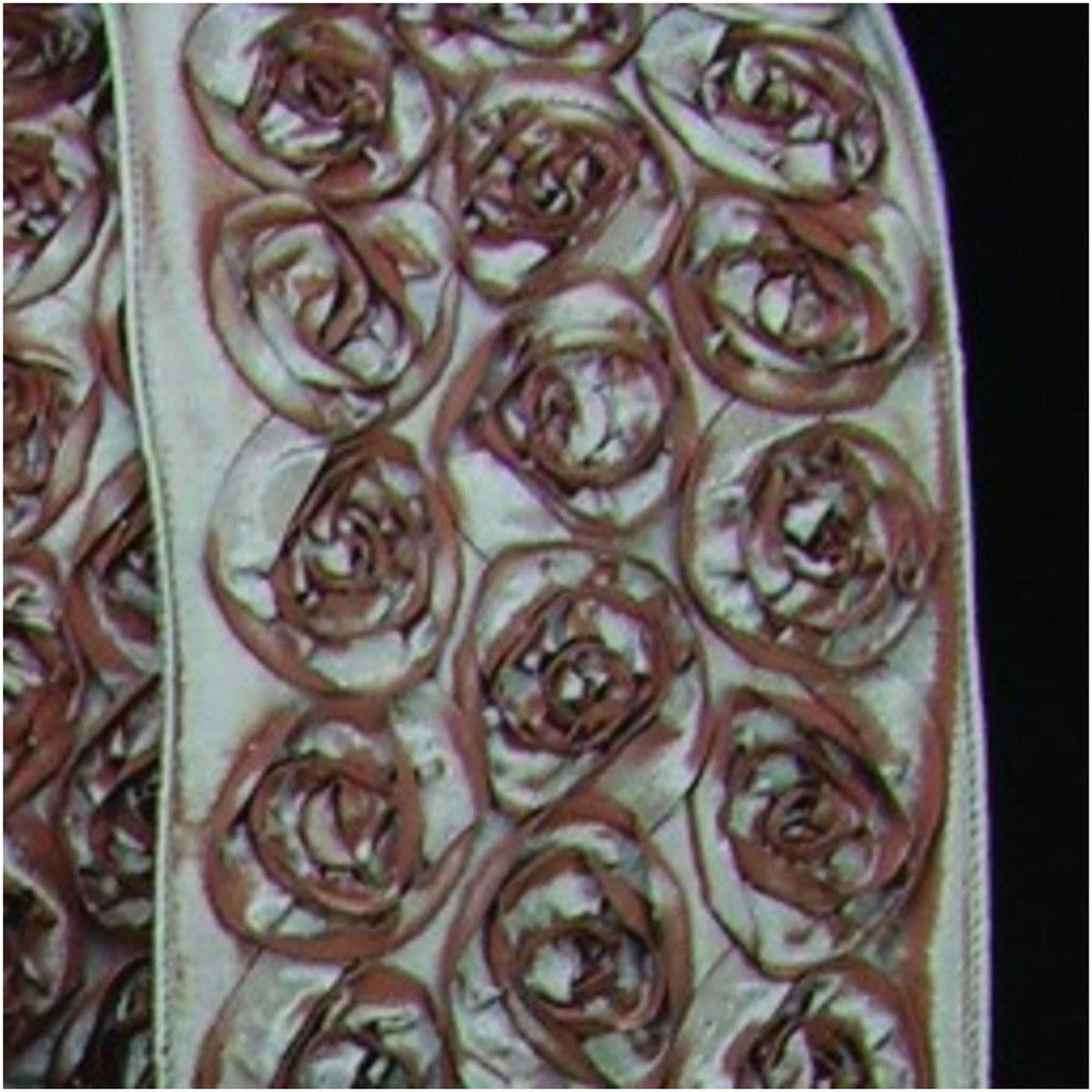 Blue Brown Bunch of Roses Wired Craft Ribbon 10 Yards J7224