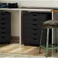 Black 6 Drawer Rolling Storage Chest H4215