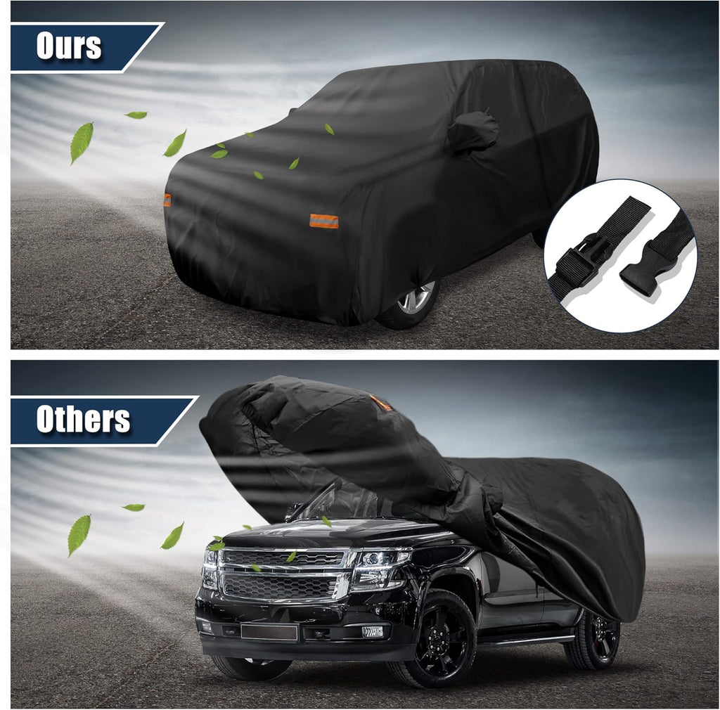 Black 190T PU Waterproof SUV Car Cover Pack of 2 A683962