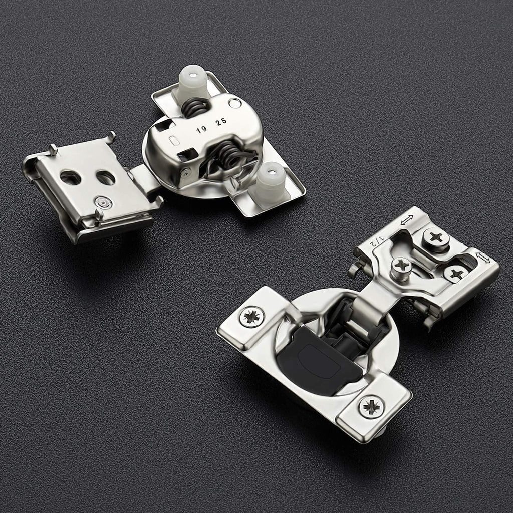 62 Pack 31 Pairs 1/2 inch Overlay Soft Close Satin Nickel Stainless Steel Concealed Hinges Y414