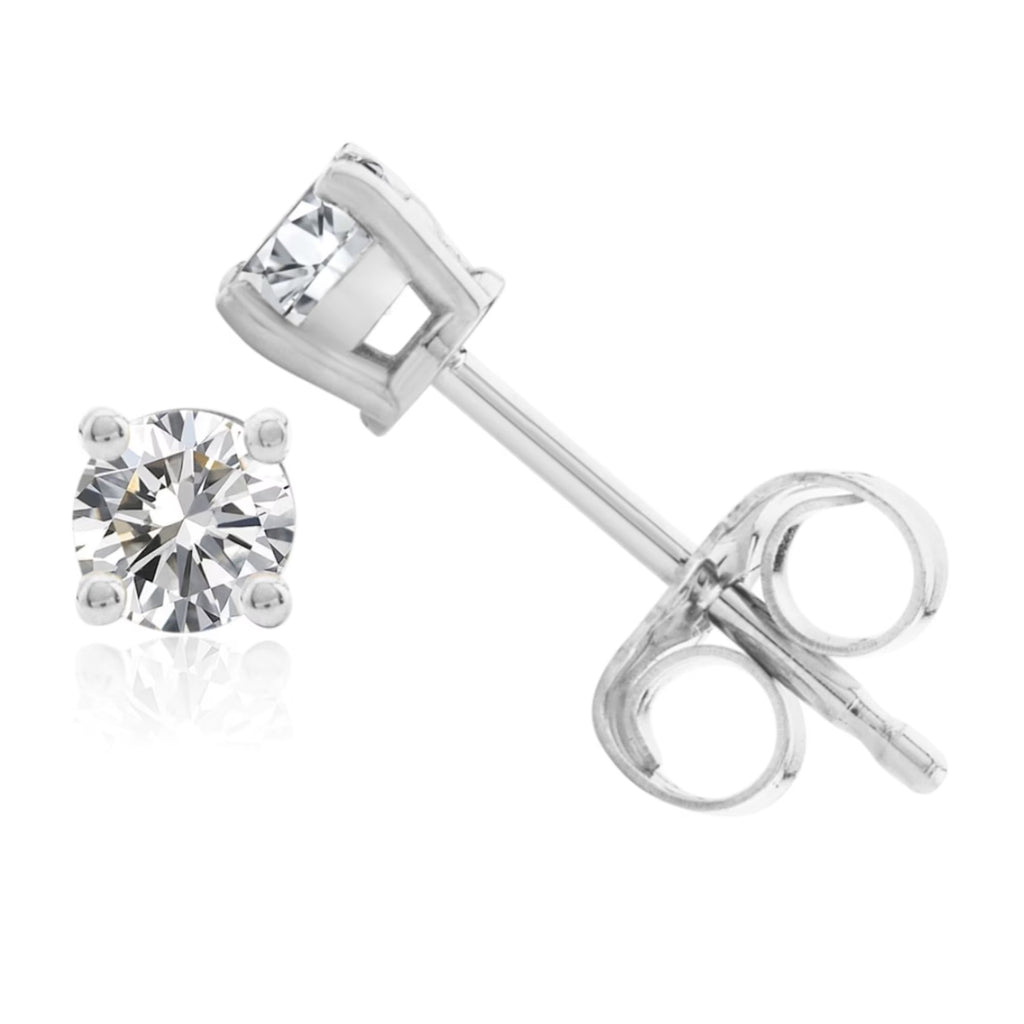 1/4 Carat Lab Grown Diamond Stud Earrings in 14k White Gold with 4-Prong Setting E38192