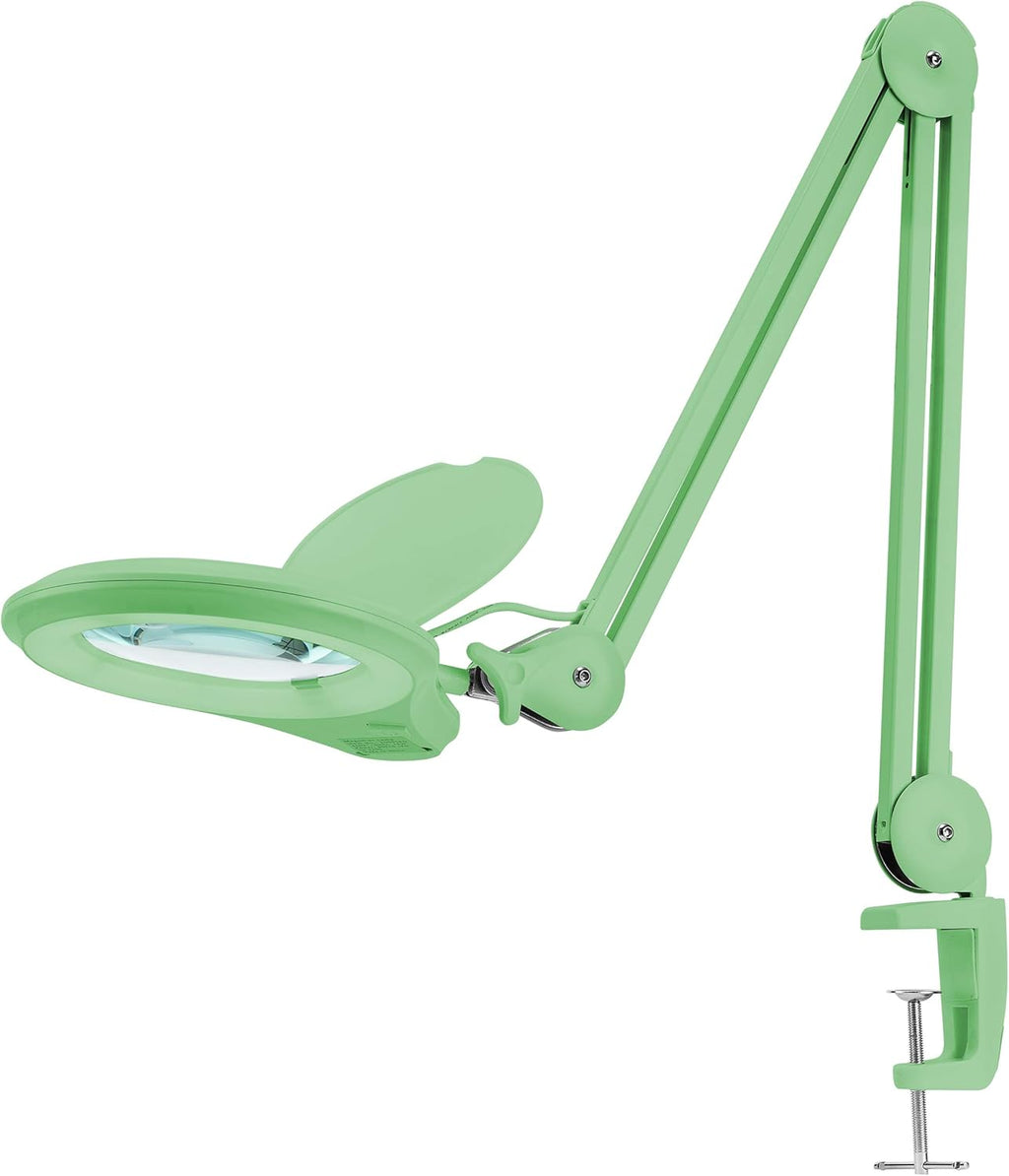 Gray 5 Inches Diameter Lens LED Magnifying Lamp with Clamp A917