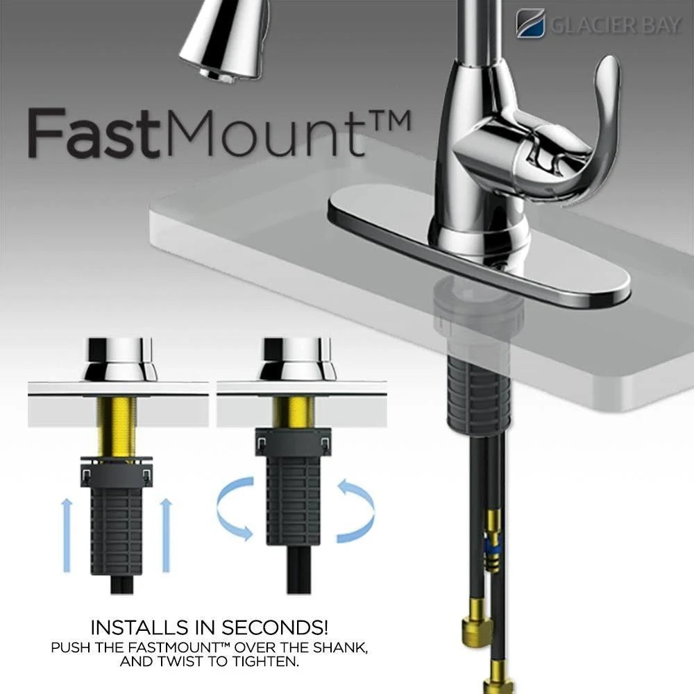 Bronze Single-Handle Pull-Down Sprayer Kitchen Faucet with Soap Dispenser Y9140