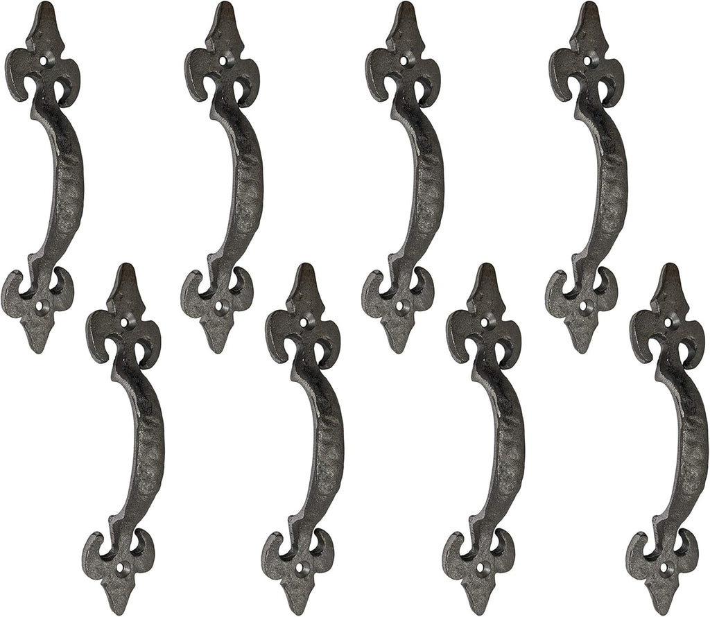 Antique Cast Iron Cabinet Pull Handles, 6.1 x 12 Pack, Matte Black O423