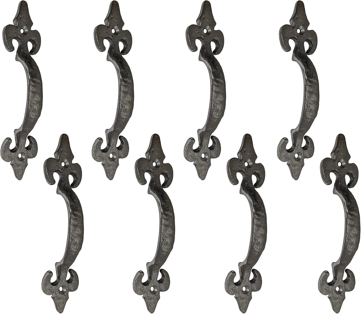 Antique Cast Iron Cabinet Pull Handles, 6.1 x 12 Pack, Matte Black O423