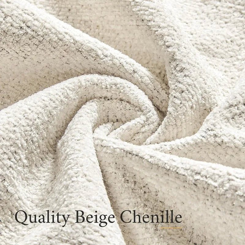 Beige Chenille 3 Seater Sofa Z73289