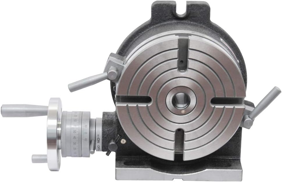 8" Rotary Table Vertical & Horizontal MT3 Center Sleeve 4 Slot Precision Milling Table E5009