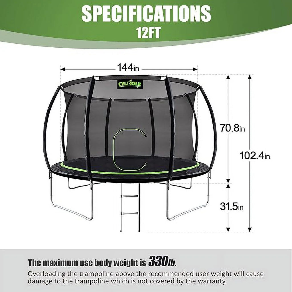 12 Foot Trampoline with Ladder T843005