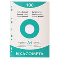 White A4 Punched Record Cards, Pack of 100 M740949
