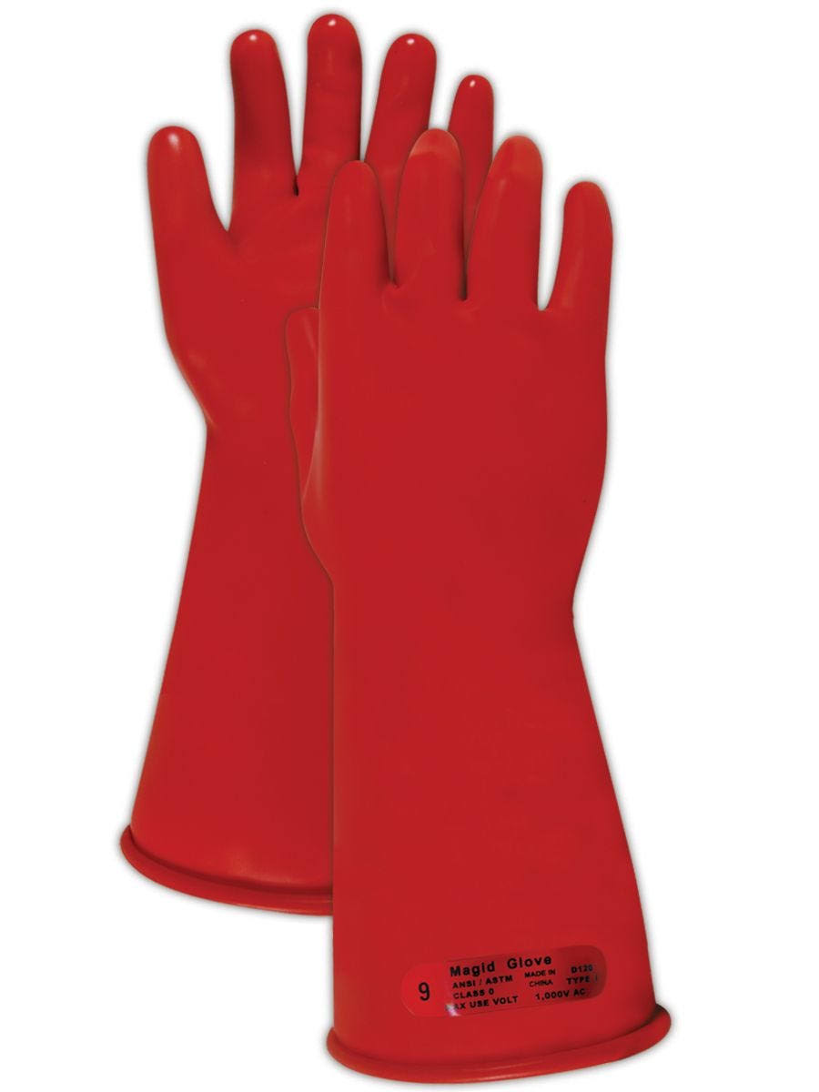 Red Rubber Electrical Insulating Gloves C533