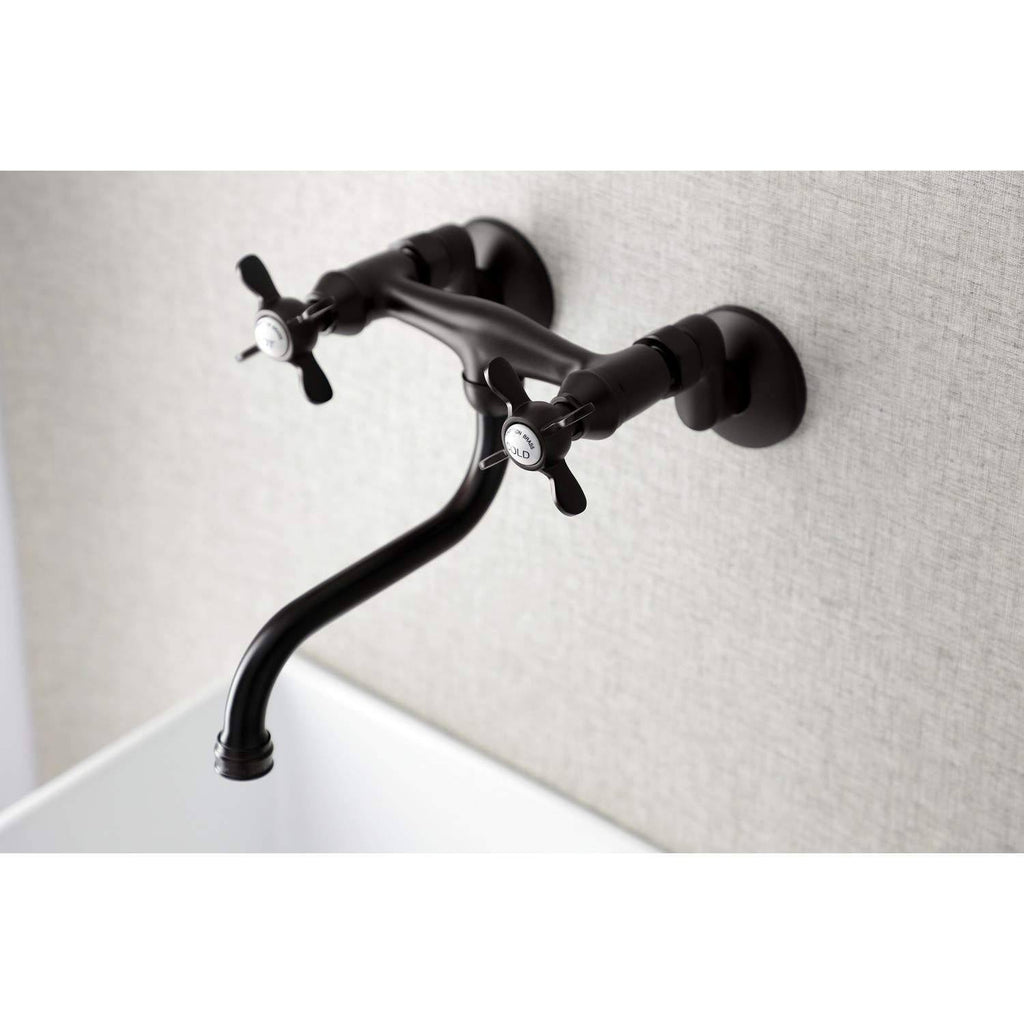 Polished Brass Adjustable Center Wall Mount Bathroom Faucet R68283