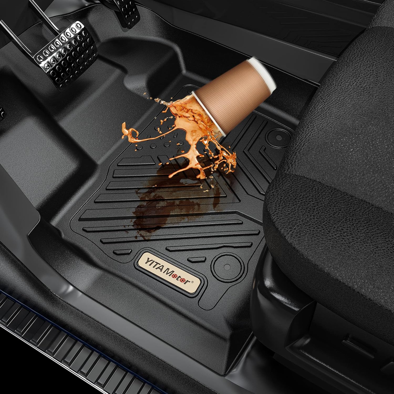 Black TPE Floor Liner Car Mats F35502