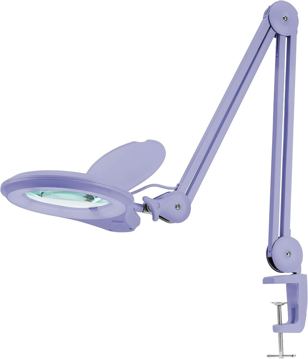 Gray 5 Inches Diameter Lens LED Magnifying Lamp with Clamp A917
