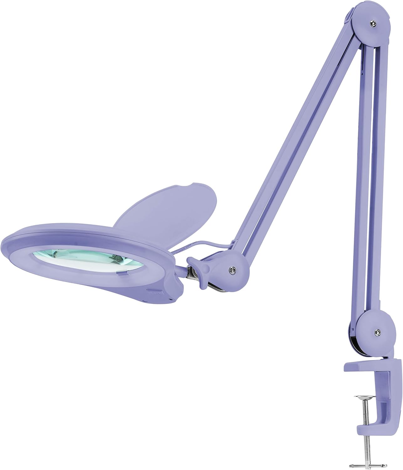 Gray 5 Inches Diameter Lens LED Magnifying Lamp with Clamp A917