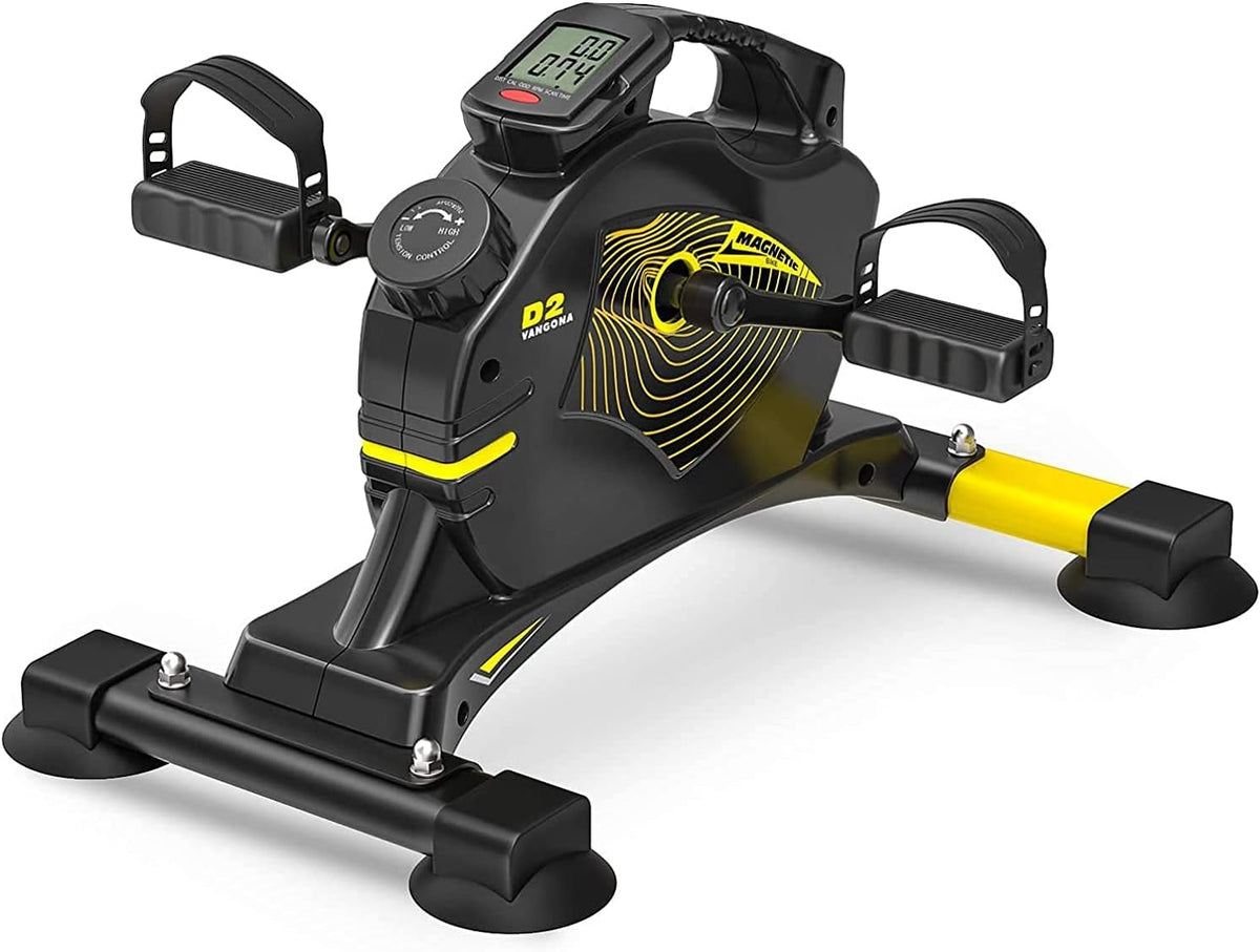 Under Desk Bike Pedal Exerciser Magnetic Mini Exercise Bike Stationary Cycle with Carpet B837193
