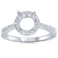 Vintage 14K Pave Diamond Halo Engagement Ring Mounting C71527