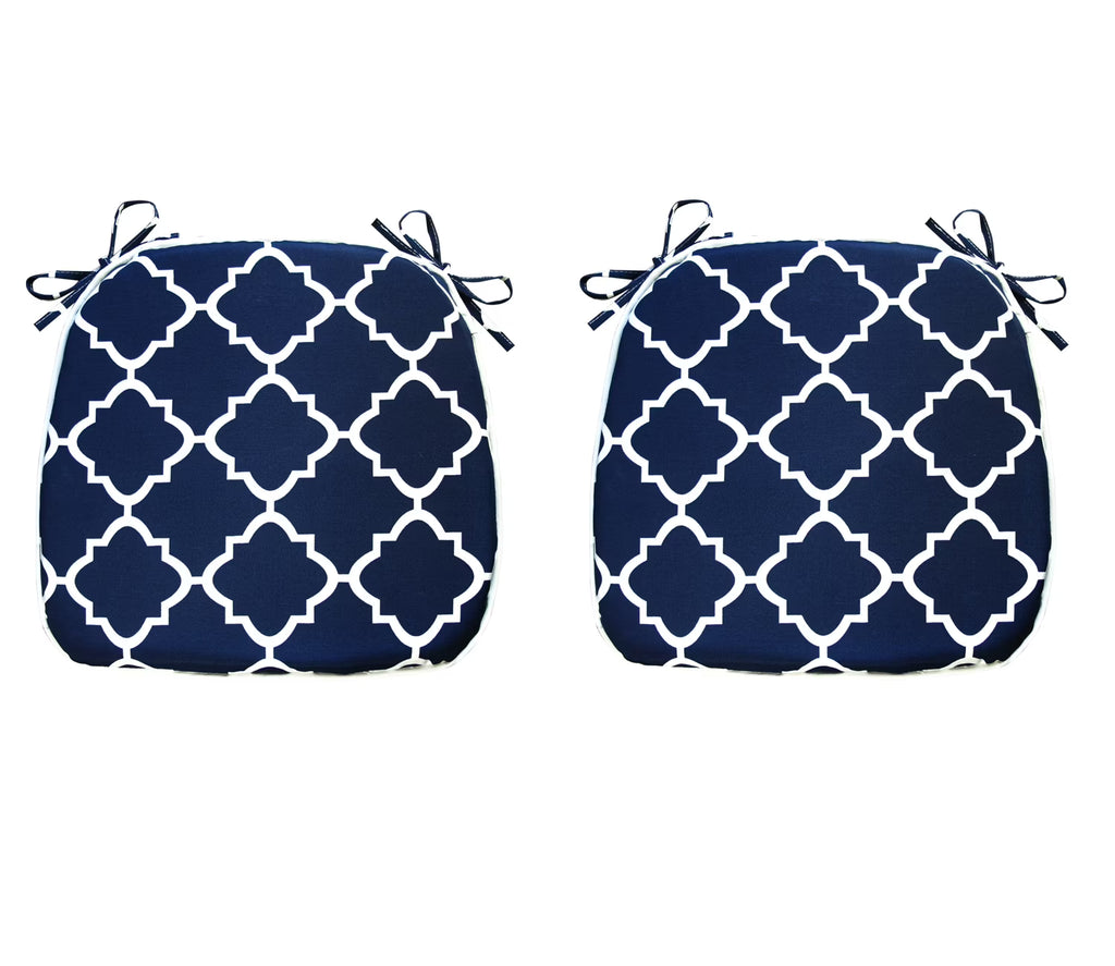 Blue Geometric Outdoor Seat Pads, Pack of 2 K91373