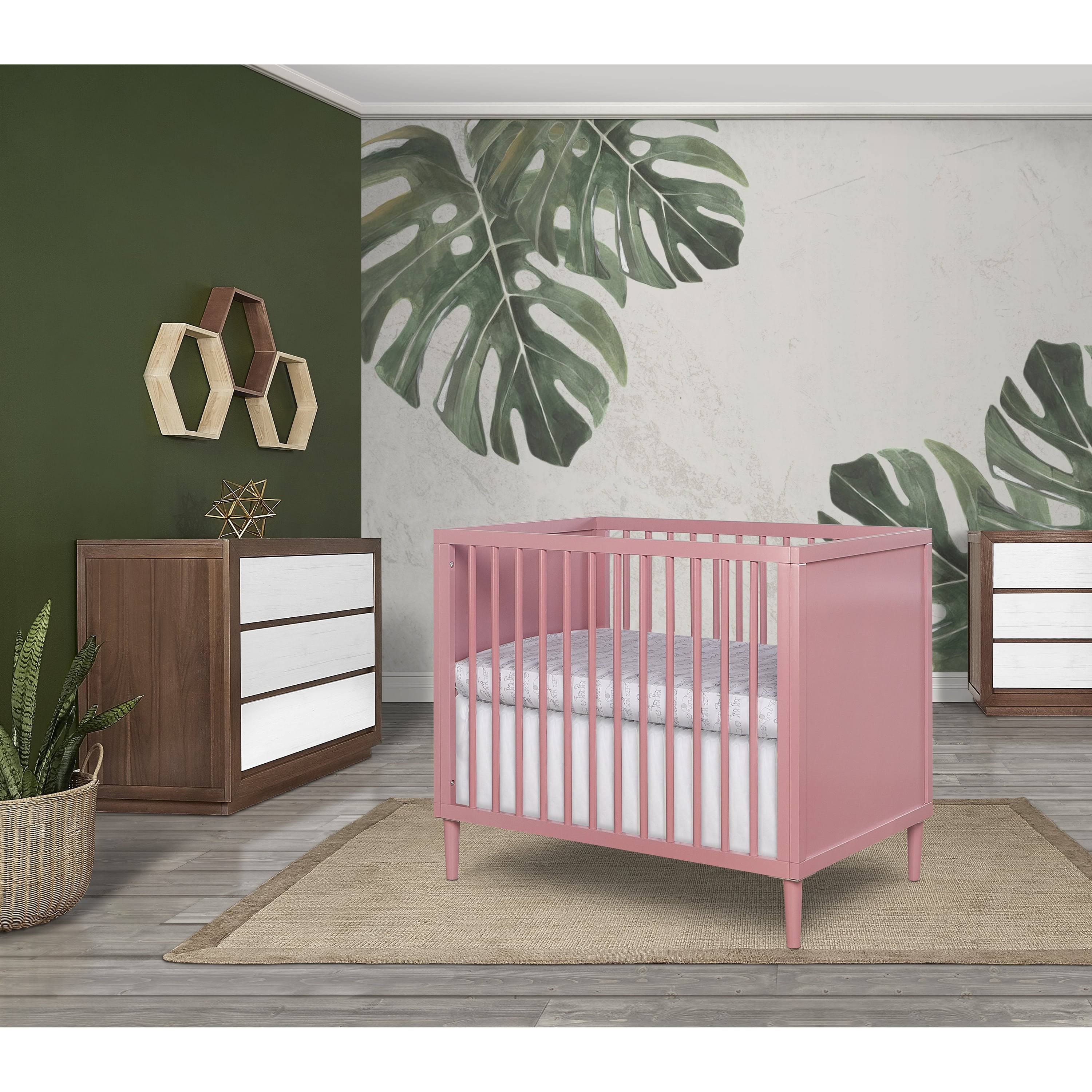 Rose 4 in 1 Mini Crib with Rounded Spindles M434