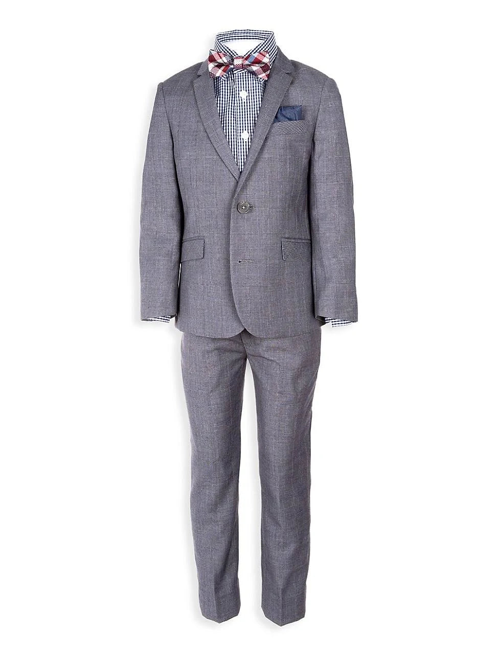 Grey/Blue Yonder Check Two-Piece Boy's Suit C696605
