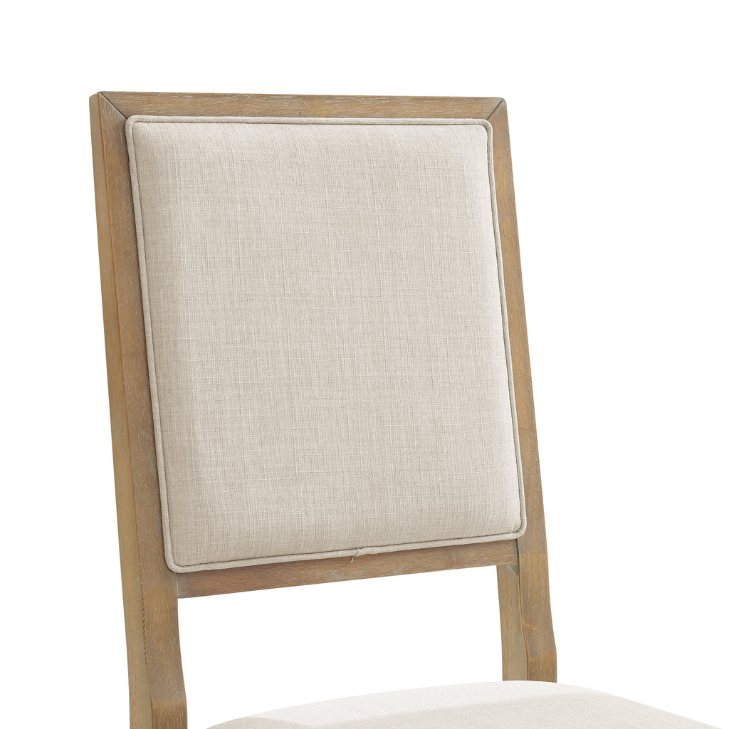 Brown Wood Upholstered Back Chair Set of 2 Z66954