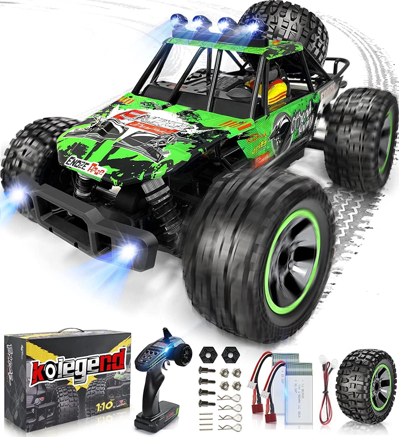 1:10 Remote Control Car 48km/h 2 Car Shells 2 Rechargeable Batteries All Terrains Off Road RC Monster Truck V941