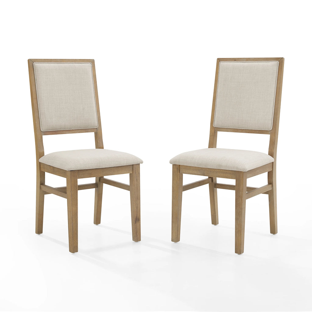 Brown Wood Upholstered Back Chair Set of 2 Z66954